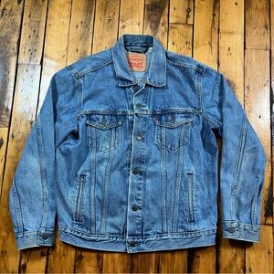 Levi's Men’s Large Faded Denim Trucker Jacket Western Streetwear Rodeo Washed
